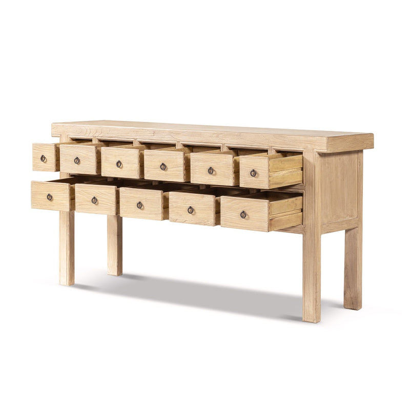 Bellamy Heritage - 11 Drawer Table With Open Base - Brown