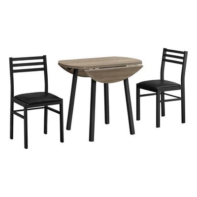 3 Pieces Dining Table Set, Small, Drop Leaf, Contemporary & Modern