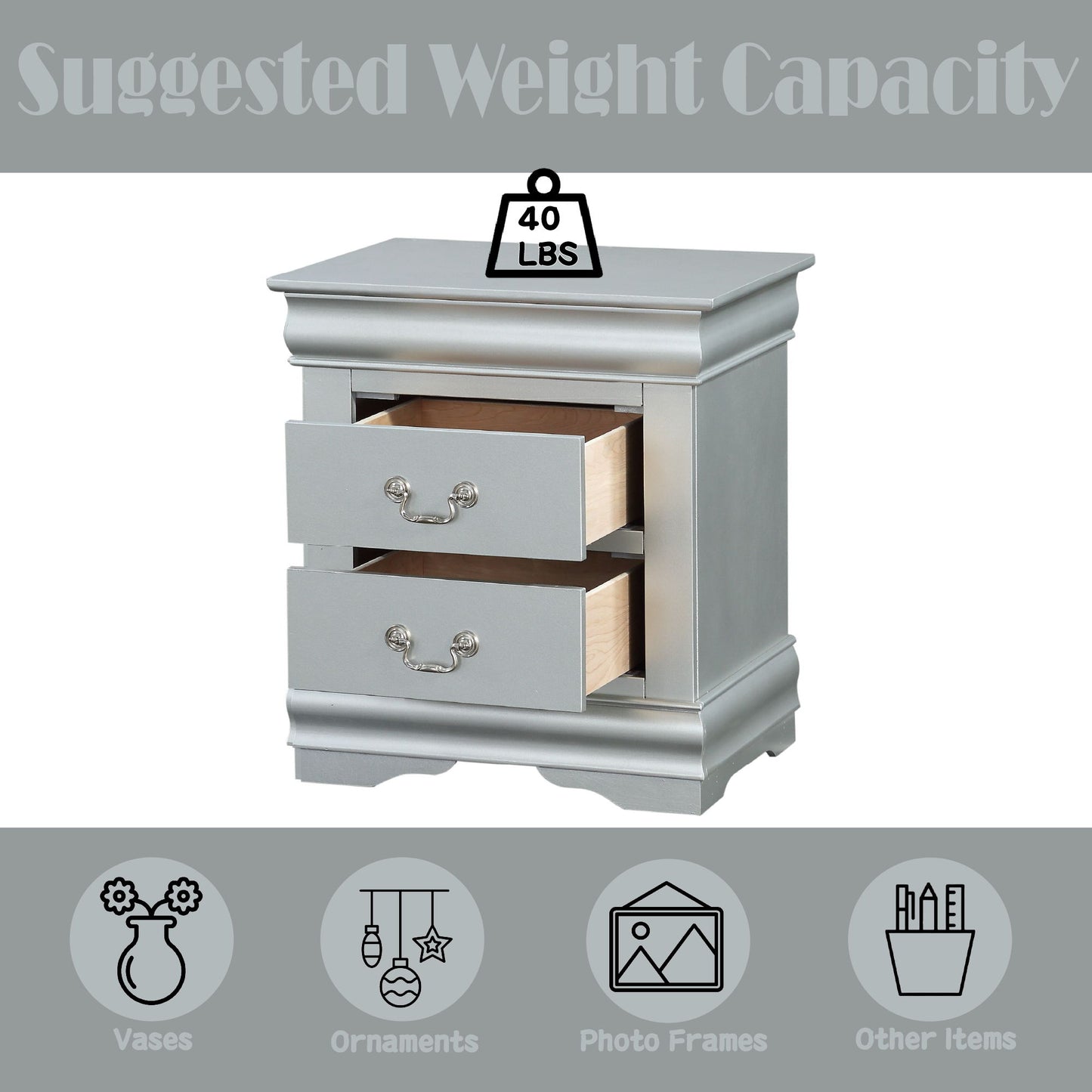 Louis Philippe III - Sleek Design Nightstand