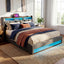 Platform Bed With Hydraulic Storage, LED Lighting & Charging Station