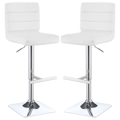 Fresco - Upholstered Adjustable Bar Stool (Set of 2) - White