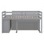 Loft Bed With Retractable Writing Desk And 4 Drawers, With Lateral Portable Desk And Shelves