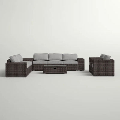 Stylish Rattan Wicker Person Seating Group With Premium Sunbrella Cushions Perfect For Outdoor Entertaining