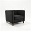 Button Tufted Accent Square Arm Upholstered Chair - Black