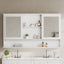 Wall Mounted Bathroom Medicine Cabinet With Double Mirrored Doors