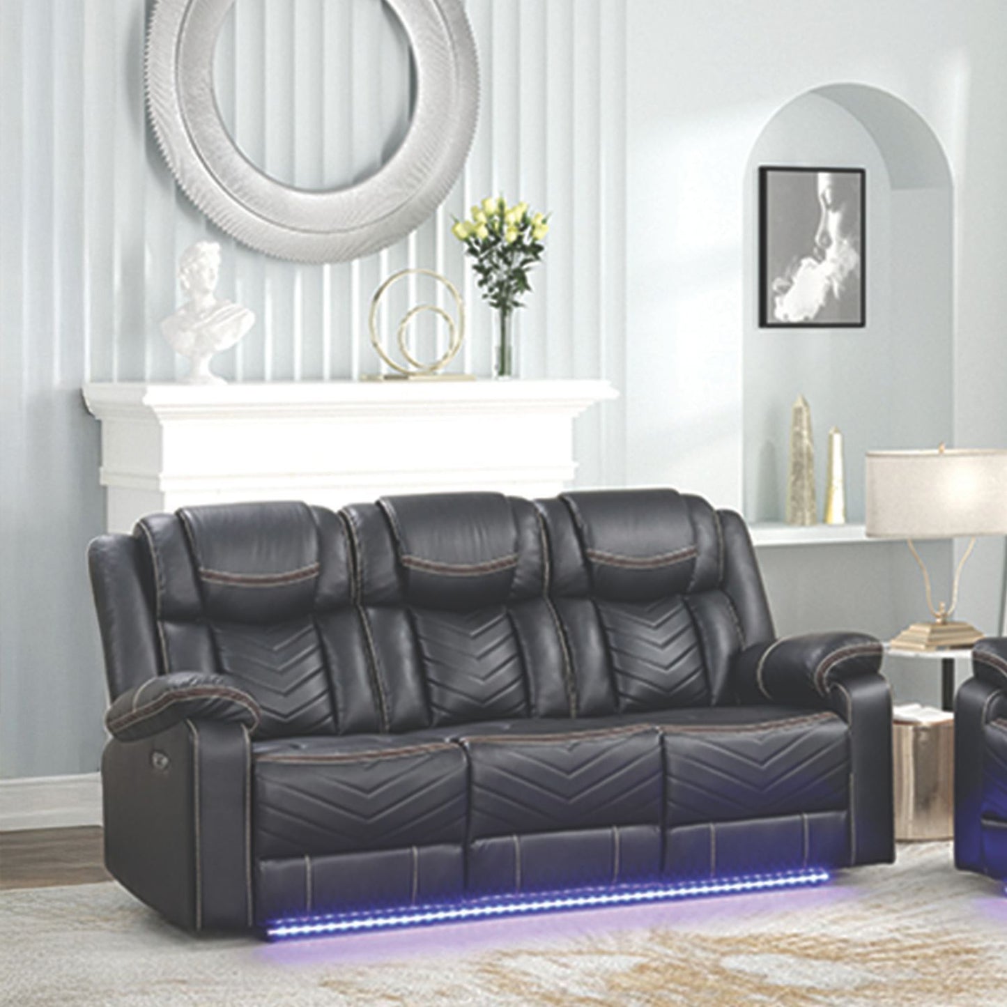 Challenger - LED Power Recliner Sofa