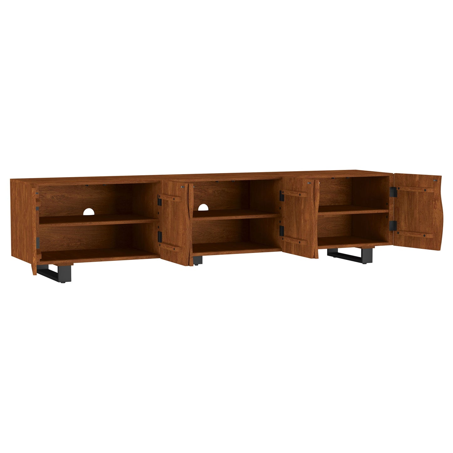 Harper - TV Stand Media Console With Curved Doors - Brown