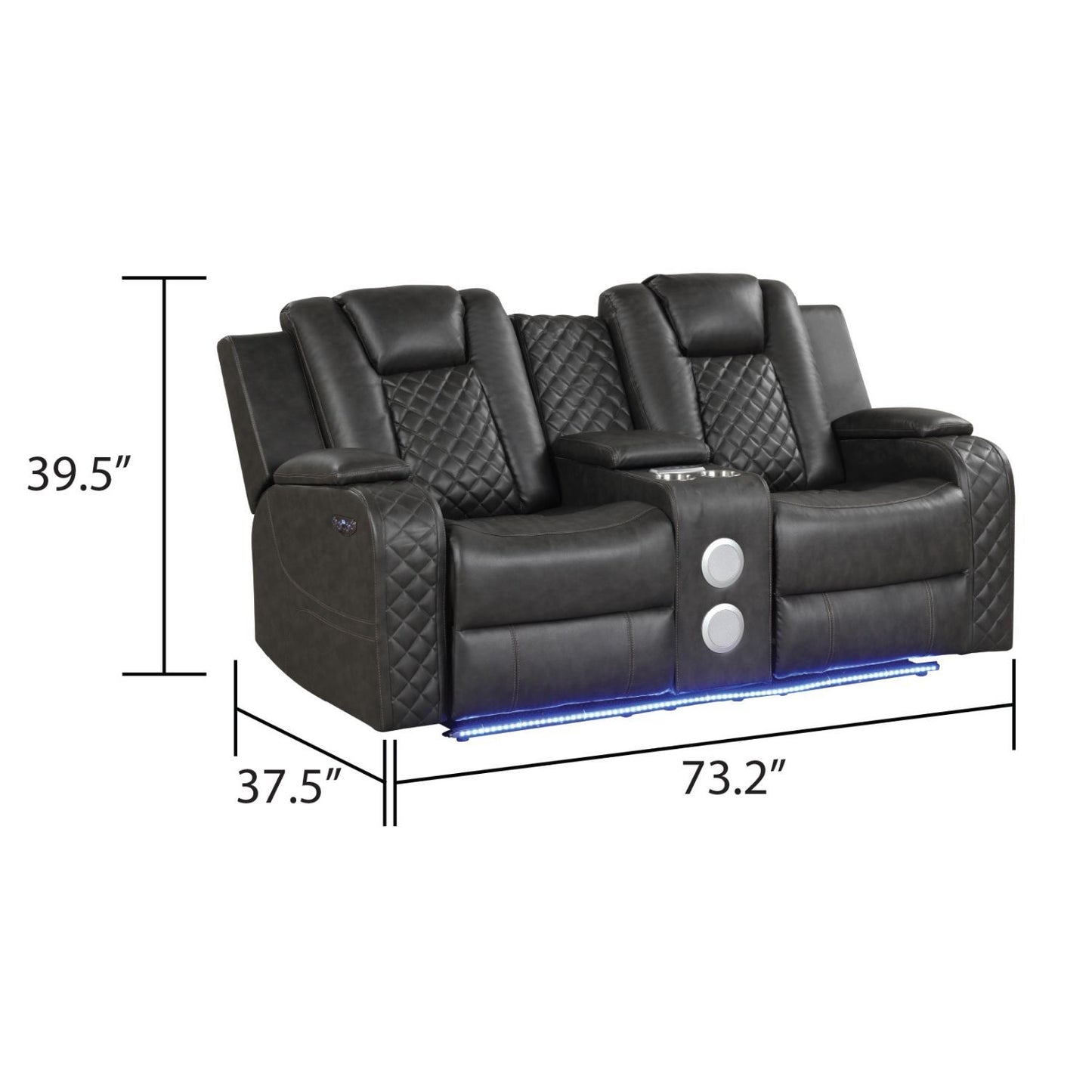 Benz - Power Reclining Loveseat With LED Lighting And Built In USB