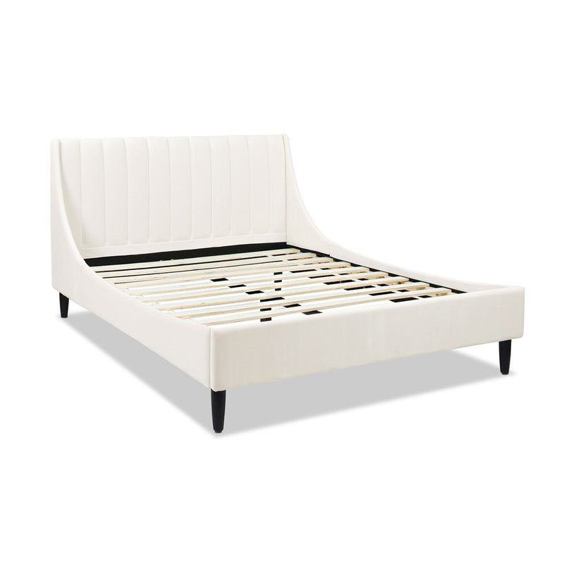Aspen - Juego de cama de plataforma moderno con cabecero capitoné vertical