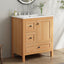 Modern Bathroom Vanity With Sink, Soft Close Drawers & Door, Storage Rack