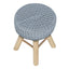 Ottoman, Pouf, Footrest, Foot Stool, Round, Natural Wood Legs, Contemporary, Modern