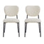 Modern Upholstered Dining Chairs With Metal Legs (Set of 2) - Beige
