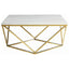 Orion - Coffee Table With Leg Geometric Design - White