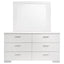 Dulcey - 6 Drawer Dresser With Mirror - Gloss White