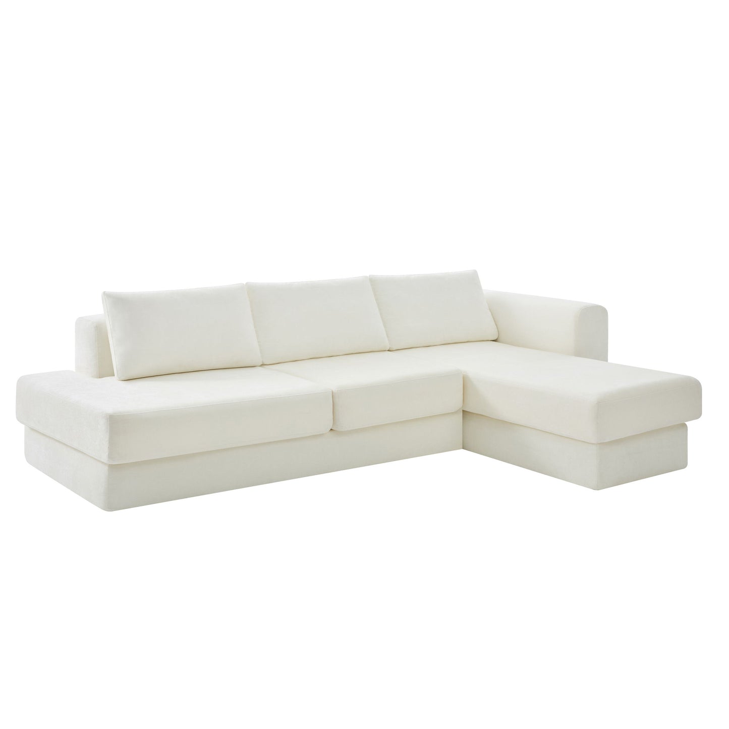 L-Shaped Modular Sofa With Double Layer Cushion