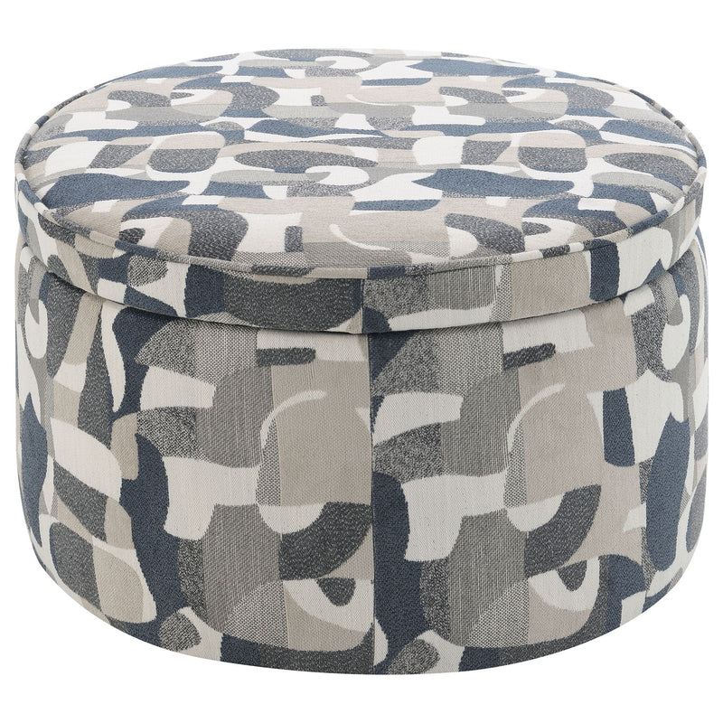 St. Helena - Oval Storage Ottoman With Removable Top - Indigo