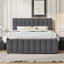 Upholstered Platform Bed With Twin Size Trundle And 3 Drawers