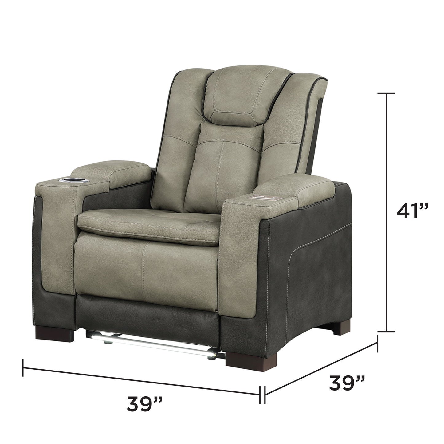 Bruno - Power Recliner Chair With LED Lighting