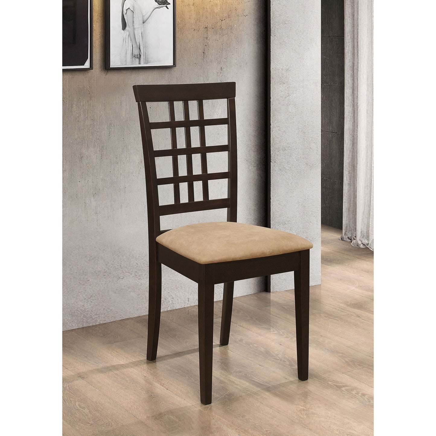 Lattice Back Side Chair (Set of 2) - Brown