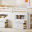 Loft Bed With 4 Drawers, Underneath Cabinet And Shelves
