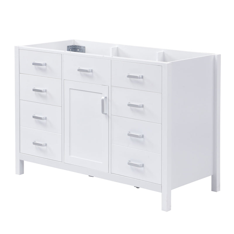 46.5" Modern Bathroom Vanity Cabinet Only, Soft Close Door & 6 Drawers - White