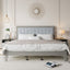 Mid Century Modern Platform Bed With Upholstered Headboard
