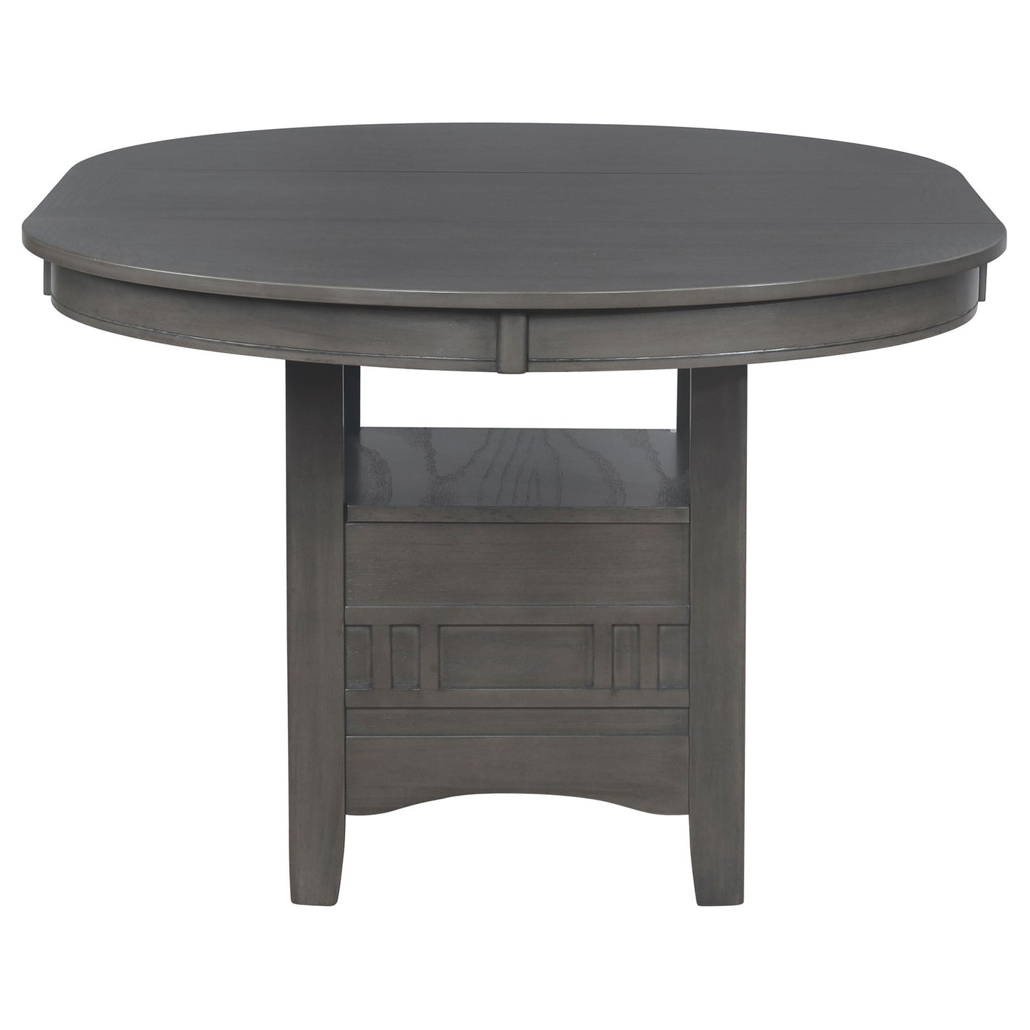 Lavon - Oval Extension Leaf Dining Table With Built In Storage - Gray