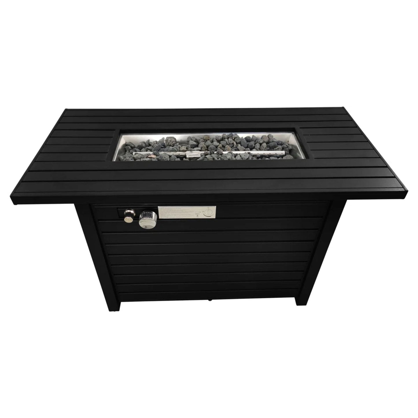 Outdoor Fire Pit Table With Lid, - Black