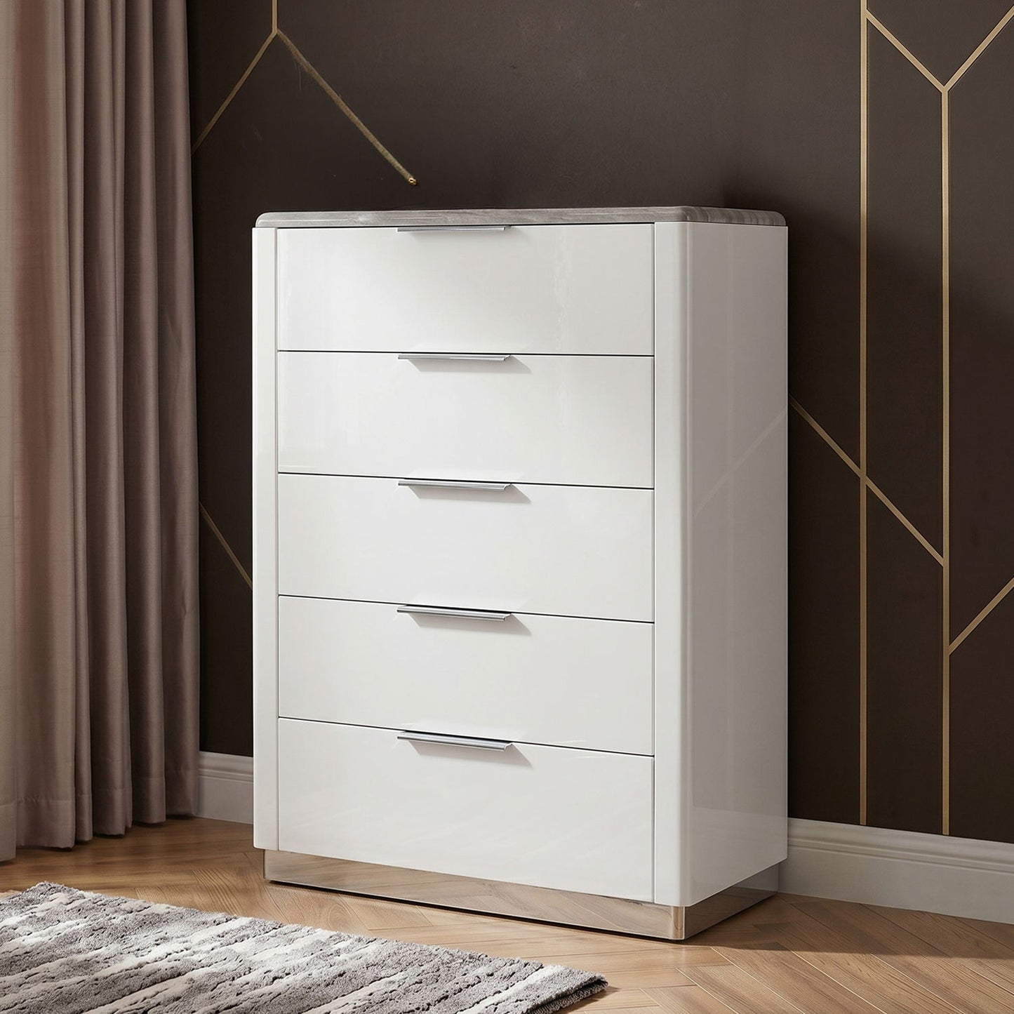 Jazz - 5 Drawer Chest - White