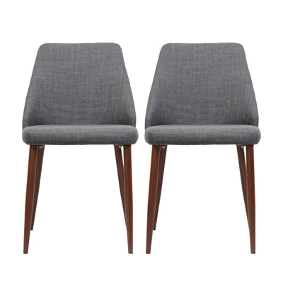 Modern Dining Chair With Iron Legs And Wood Finish