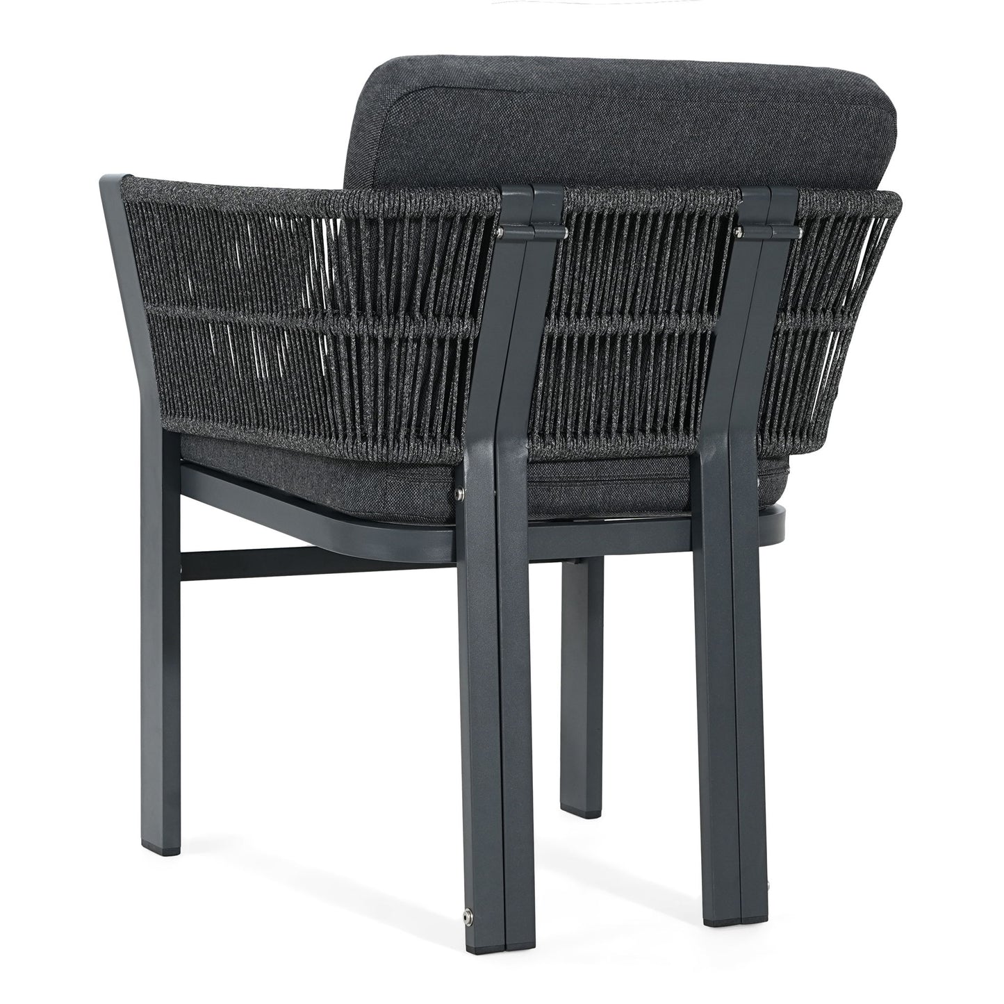 7 Piece Outdoor Dining Set With Table And 6 Chairs - Black / Teak / Gray