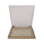 French Country Dining Chair With Rectangular Cane Backrest And Smooth Upholstered Seating