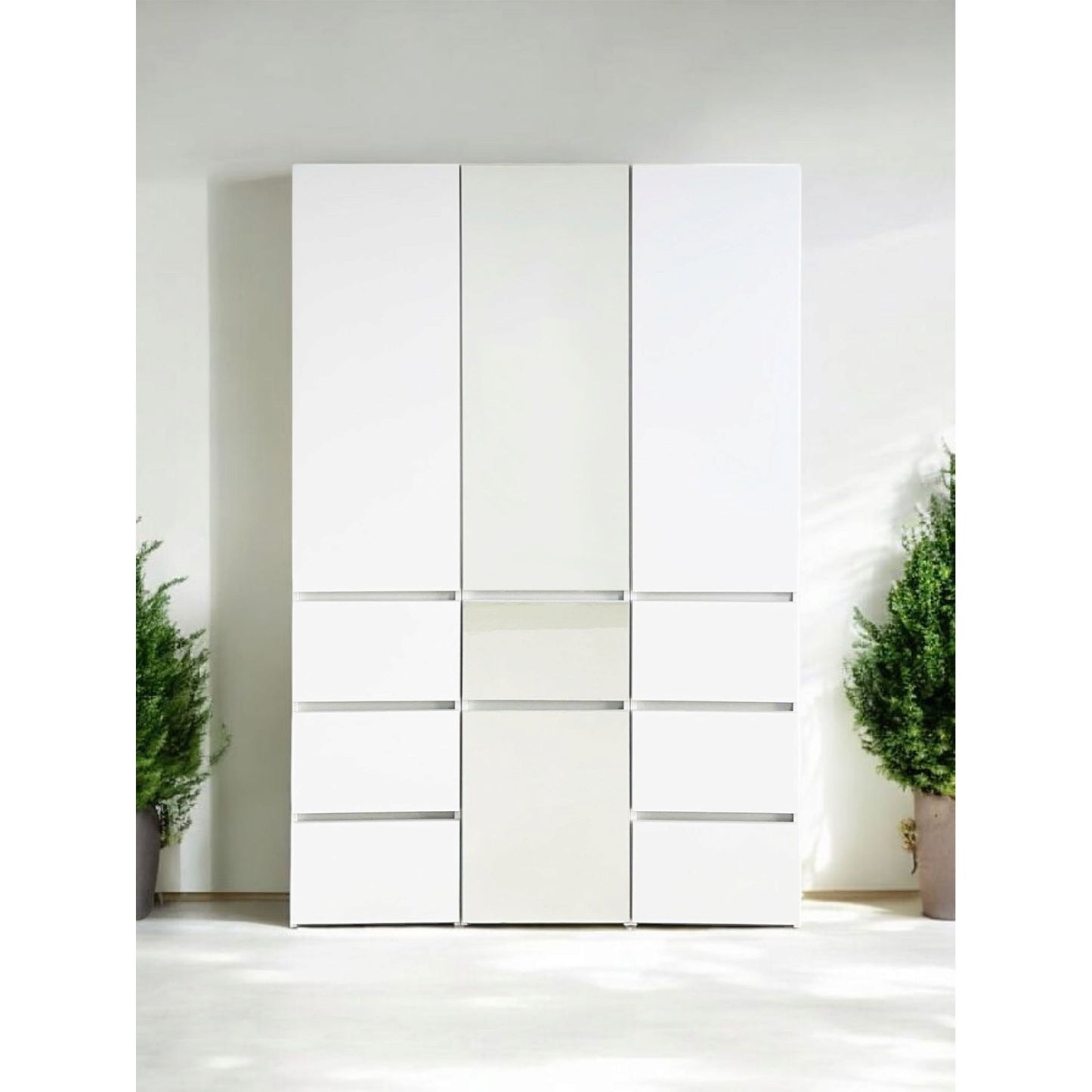 Elise - Slim Modular Closet Cabinet With Drawers - White