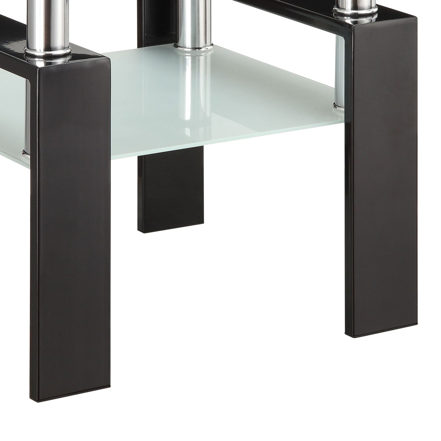 Samantha - 1 Shelf Square End Table - Black