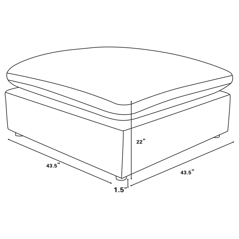 Segoura - 6 Piece Upholstered Modular Sectional With Ottoman - Ivory