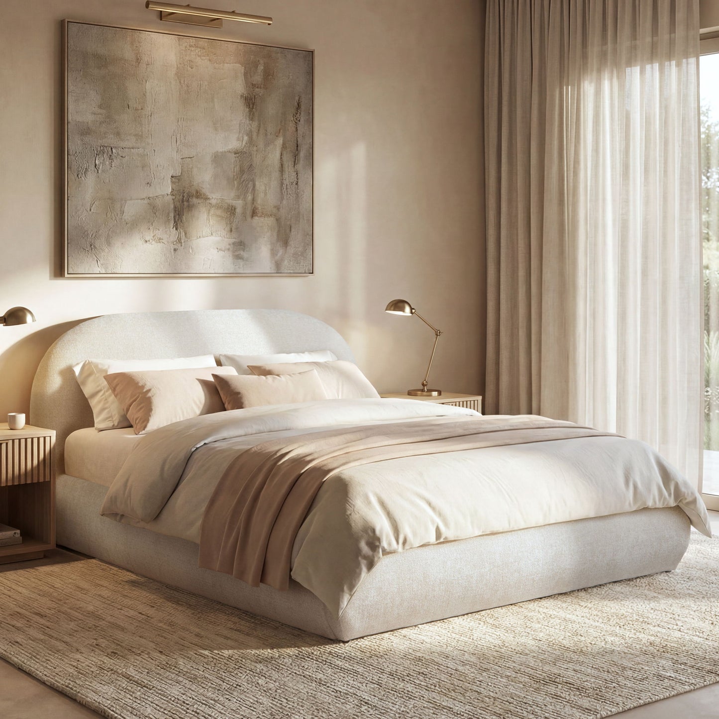 Archie Puffy Grounded - Upholstered Platform Bed