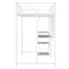 Metal Loft Bed With Desk, 3 Shelves And Ladder