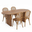 Oval Dining Table Set With 4 Birch Rattan Chairs - Brown / Light Brown