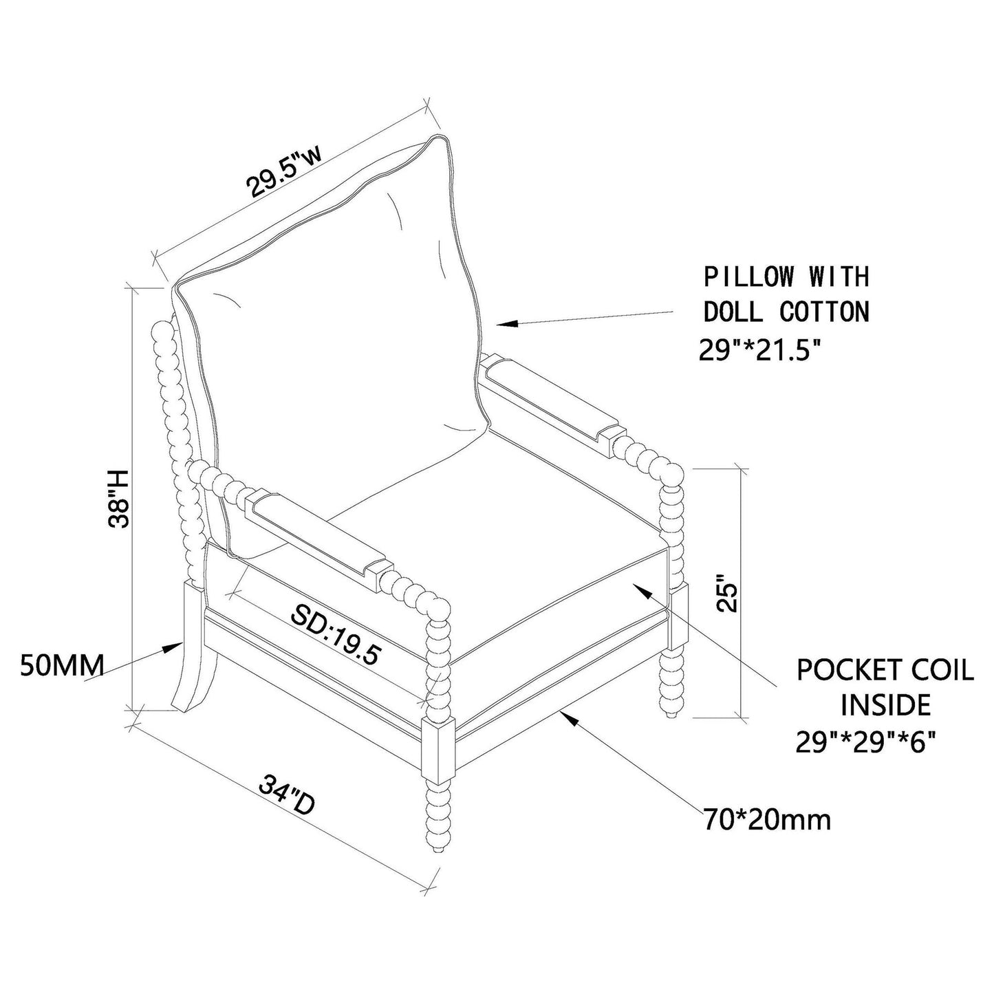 Removable Back Accent Chair
