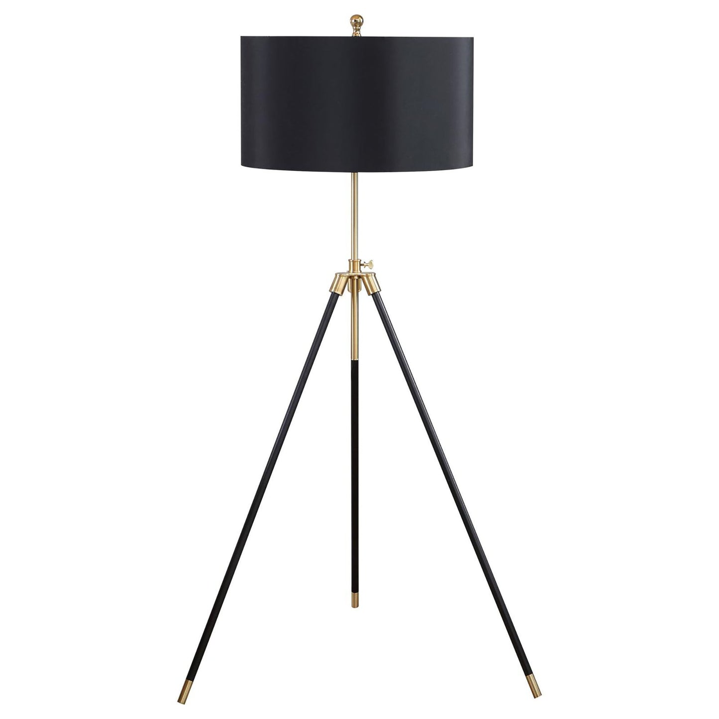 Tripod Drum Shade Floor Lamp With Rotary Switch - Black