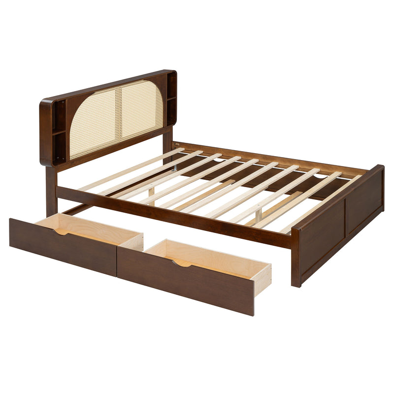 Headboard Bed With 2 Drawers And Trundle