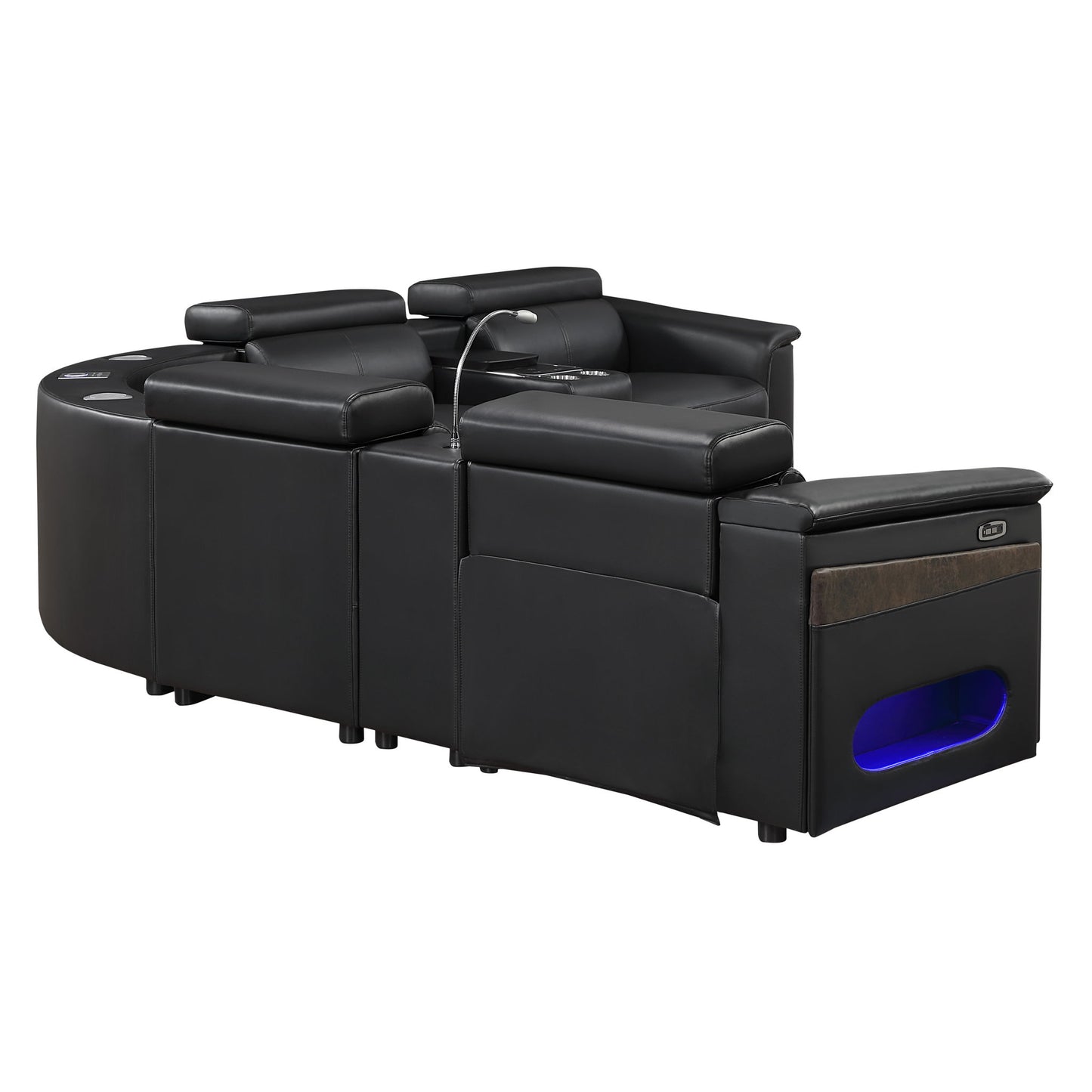 Nova - Sectional With Bluetooth Speaker, LED And Lifting Wine Cabinet