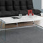 Coffee Table Rectangular For Living Room Clear Tempered Glass