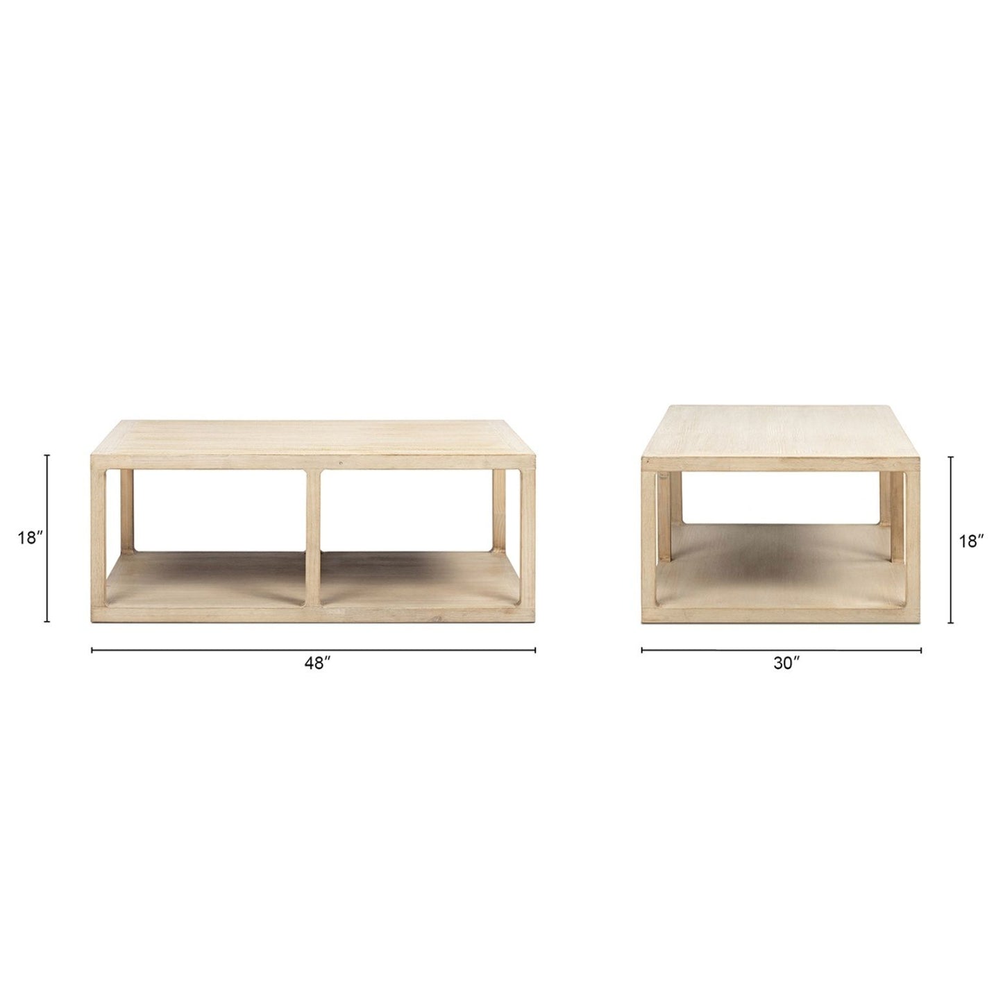 Ellis - Open Frame Coffee Table With Lower Shelf - Natural