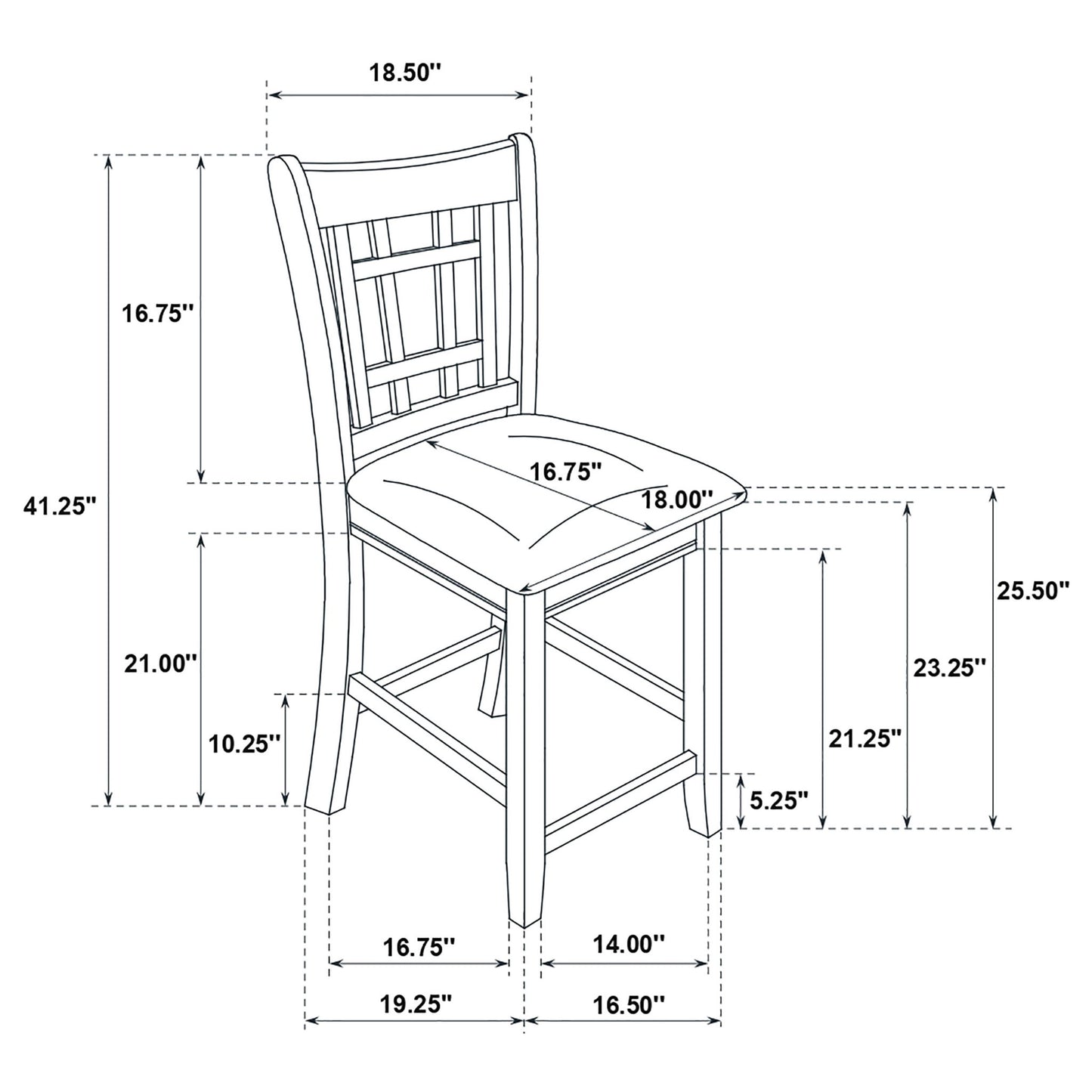 Danford - 5 Piece Counter Height Dining Set With Upholstered Stools - Espresso