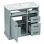 Bathroom Vanity With Sink, 2 Tip Out Drawers, Soft Close Hinges - Gray