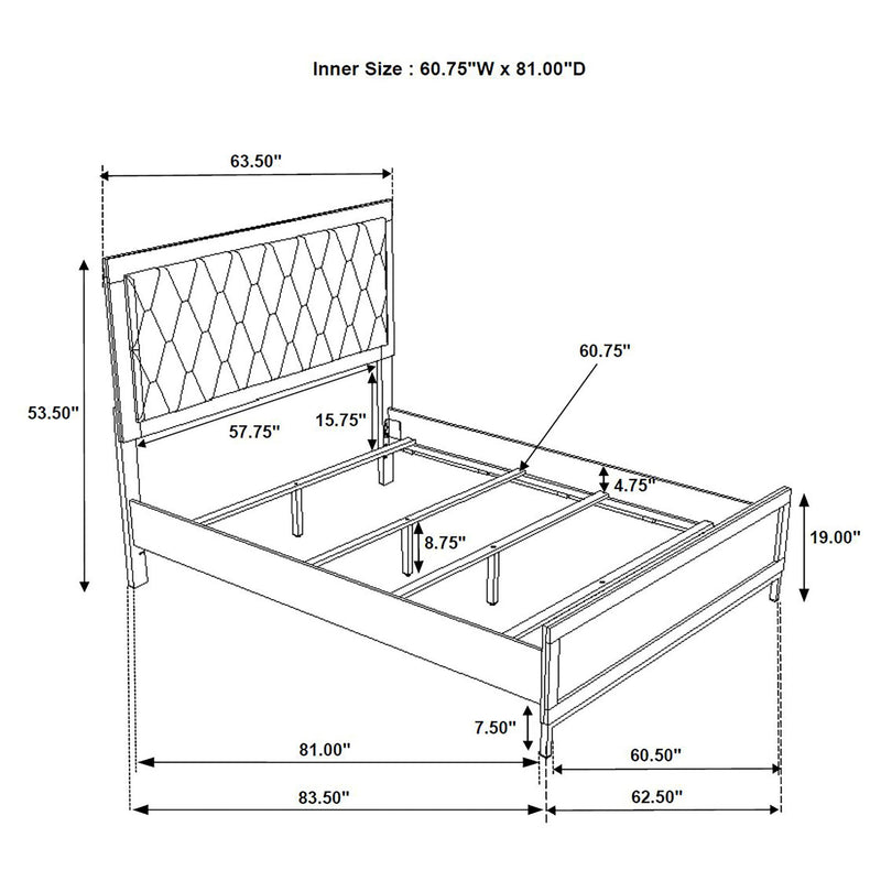 Taraval - Panel Bed With Upholstered Headboard
