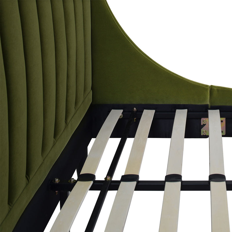 Aspen - Juego de cama de plataforma moderno con cabecero capitoné vertical