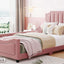 Upholstered Daybed With Classic Stripe Shaped Headboard
