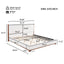 King Upholstered Bed Frame, No Box Spring Needed - Walnut / White